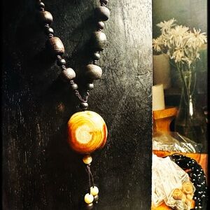 RESTOCK Alert: Tibetan Dzi Agate "eye" stone necklace on cord, #3